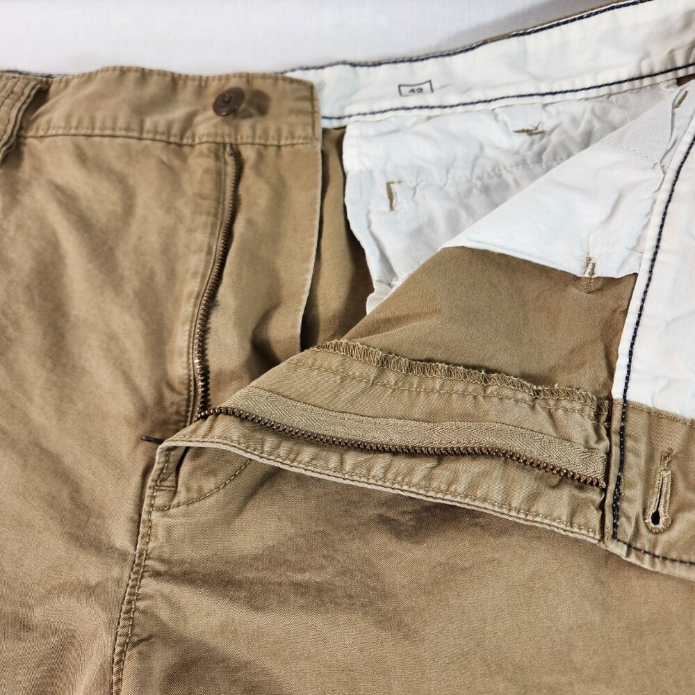 Sonoma Mens Cotton Cargo Shorts (True Size 41) 10 In Inseam Flat Front Brown EUC - Picture 7 of 10